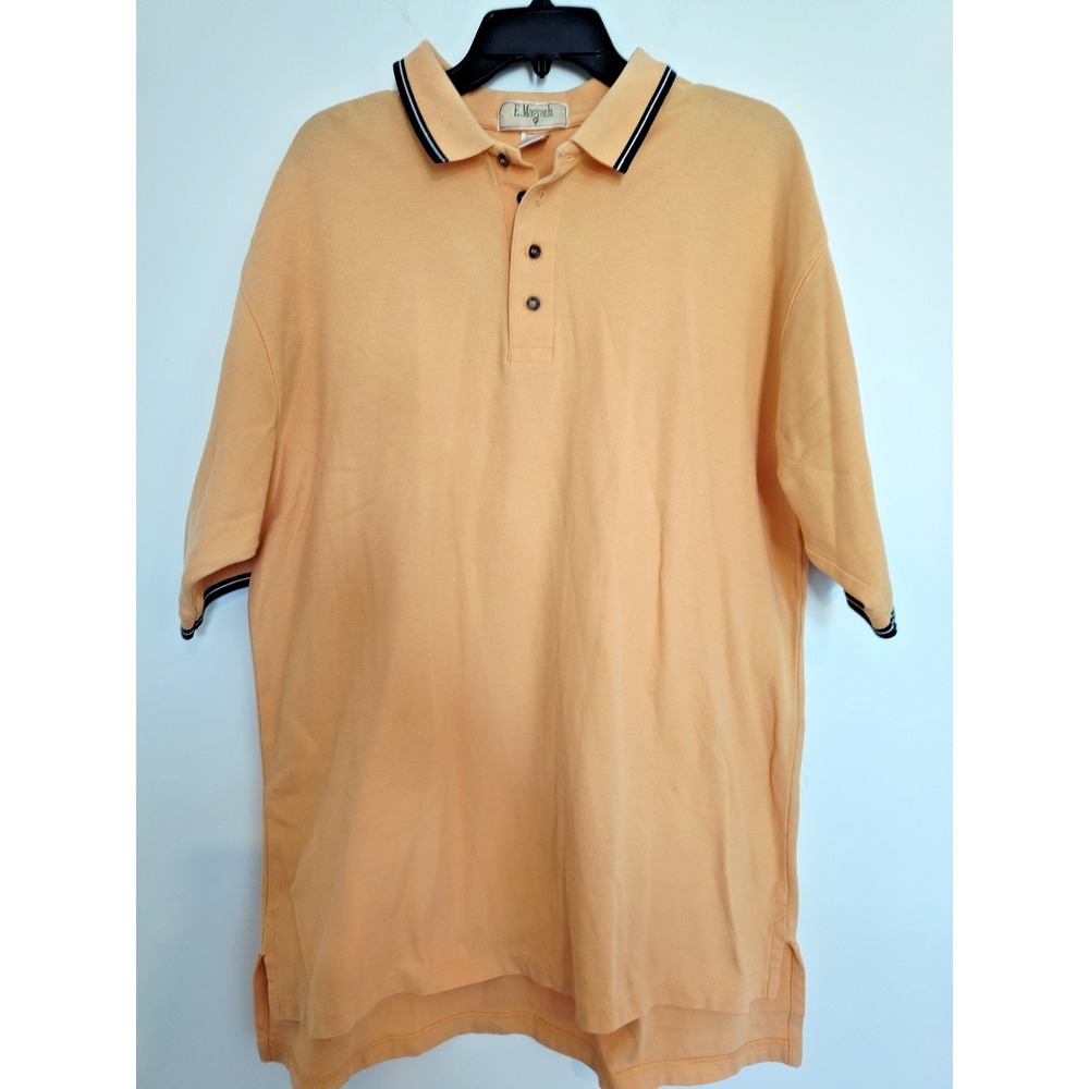 E.Magrath Short‎ Sleeved Polo Shirt Size L Peachy Yellow